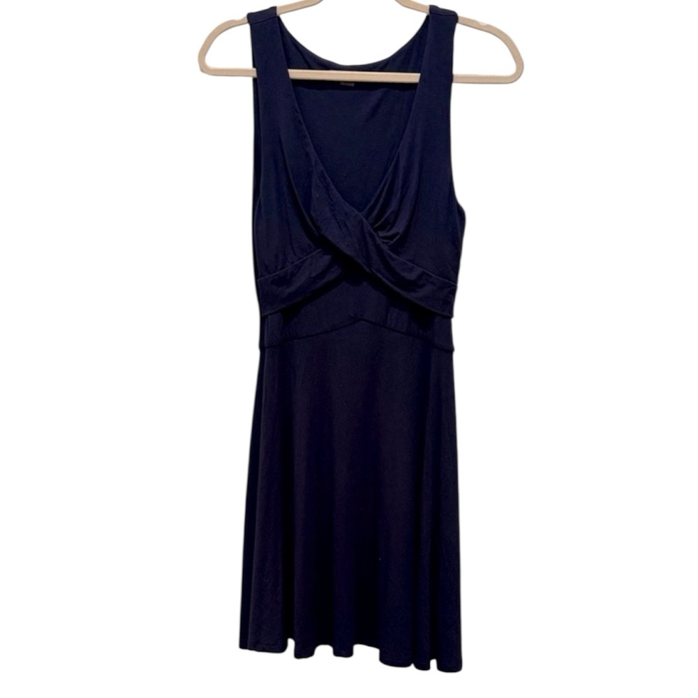 Tart Navy Blue Sleeveless V-Neck Midi Cocktail Dress Modal Spandex Women’s Small